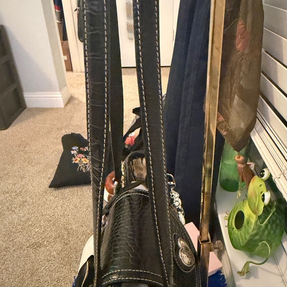 Vintage, black and Tan Brighton brand Woven Shoulder Bag - Picture 10 of 15